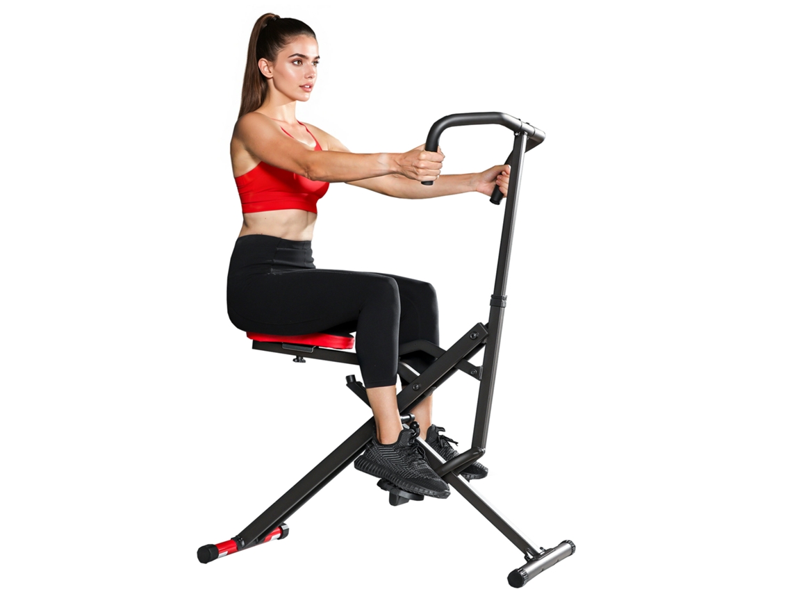 Aparelho de Treino Abdominal TOPBRICO dobrável com assento ajustável para braços e pernas 57x105x115cm vermelho