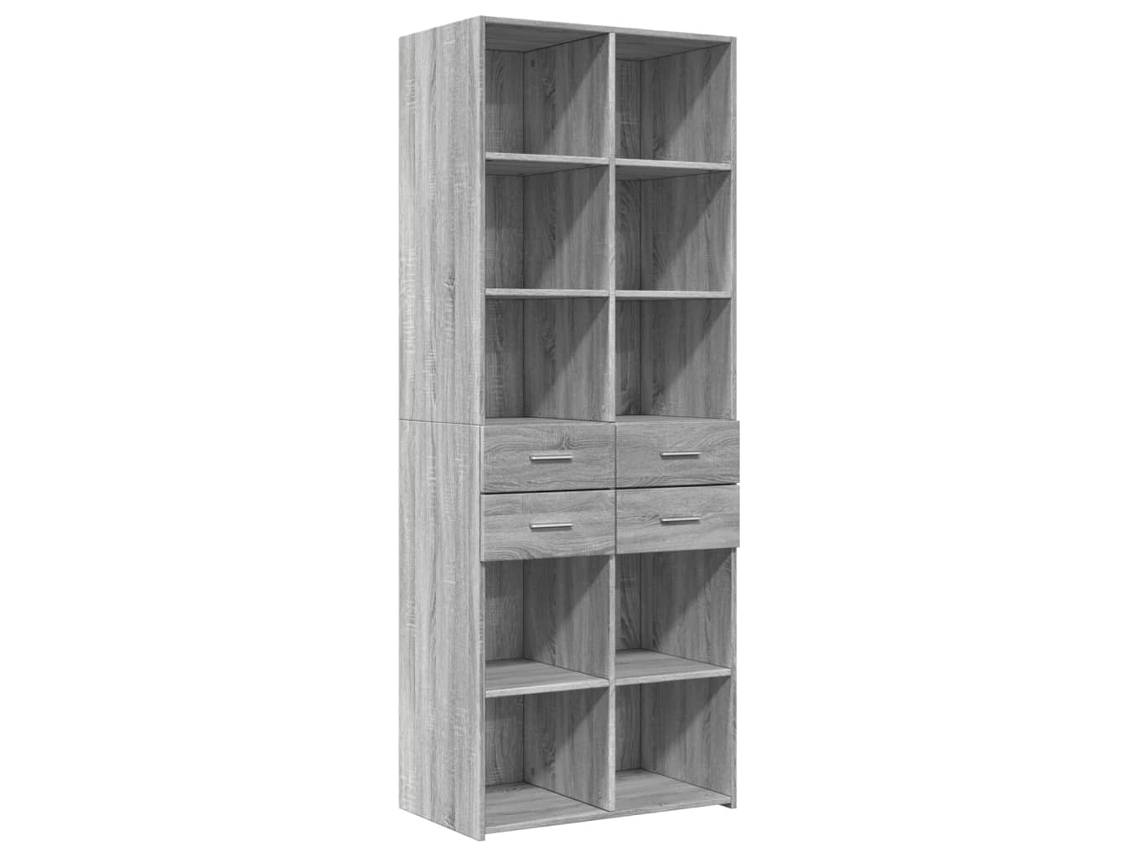 Armário Alto MAISON EXCLUSIVE em Derivados Madeira Cinzento Sonoma (70x42,5x185 cm)