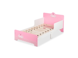 Berço Relaxdays Com Proteção Contra Quedas, Axlxp: 60x77x143 Cm, Cama Para Crianças Com Cisne, Mdf, Branco/rosa