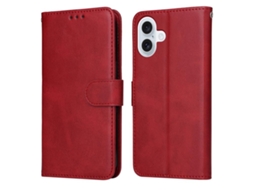 Capa Flip De Couro Para Iphone 17 - Textura De Bezerro Clássica