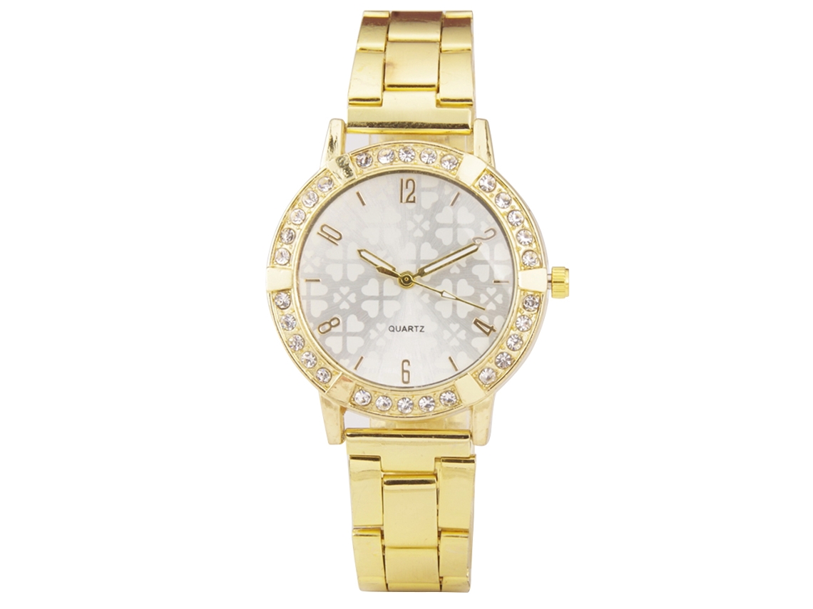 Reloj De Pulsera Unisex De Acero, Cuarzo, Elegante Y Casual Para Hombres Y Mujeres (oro)