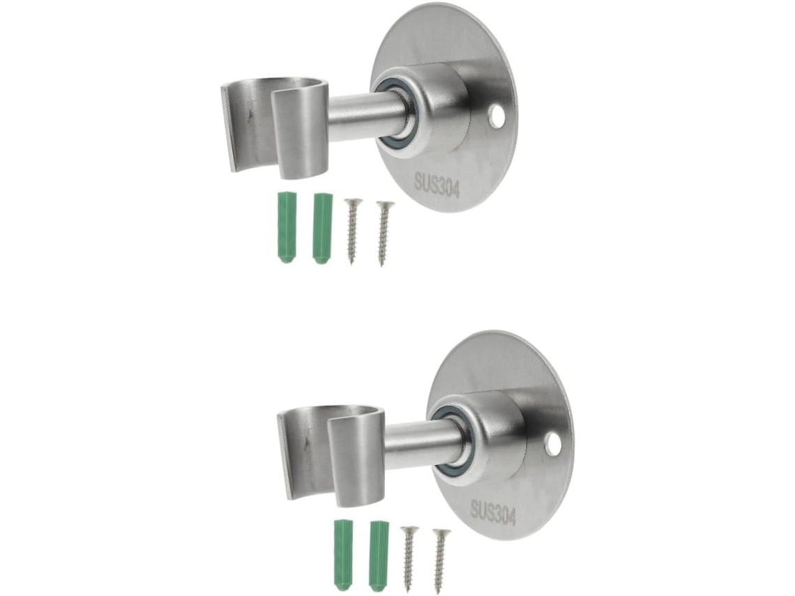 Suporte De Maçaneta De Porta Ajustável De Parede Em Aço Inoxidável, 2 Peças, Com Parafusos.