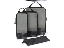 Conjunto de 3 Organizadores Mala para Viagem, Preto BRILVIBERA
