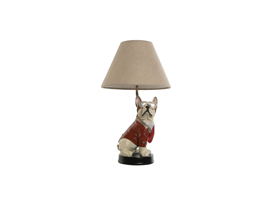 Luminária de Mesa Home Esprit Branco Vermelho Metal Resina 50 W 220 V 26 x 26 x 46 cm