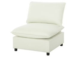 Poltrona Sala 146x85x78cm Sem Apoios Braço Com Assento Largo E Almofadas, Creme
