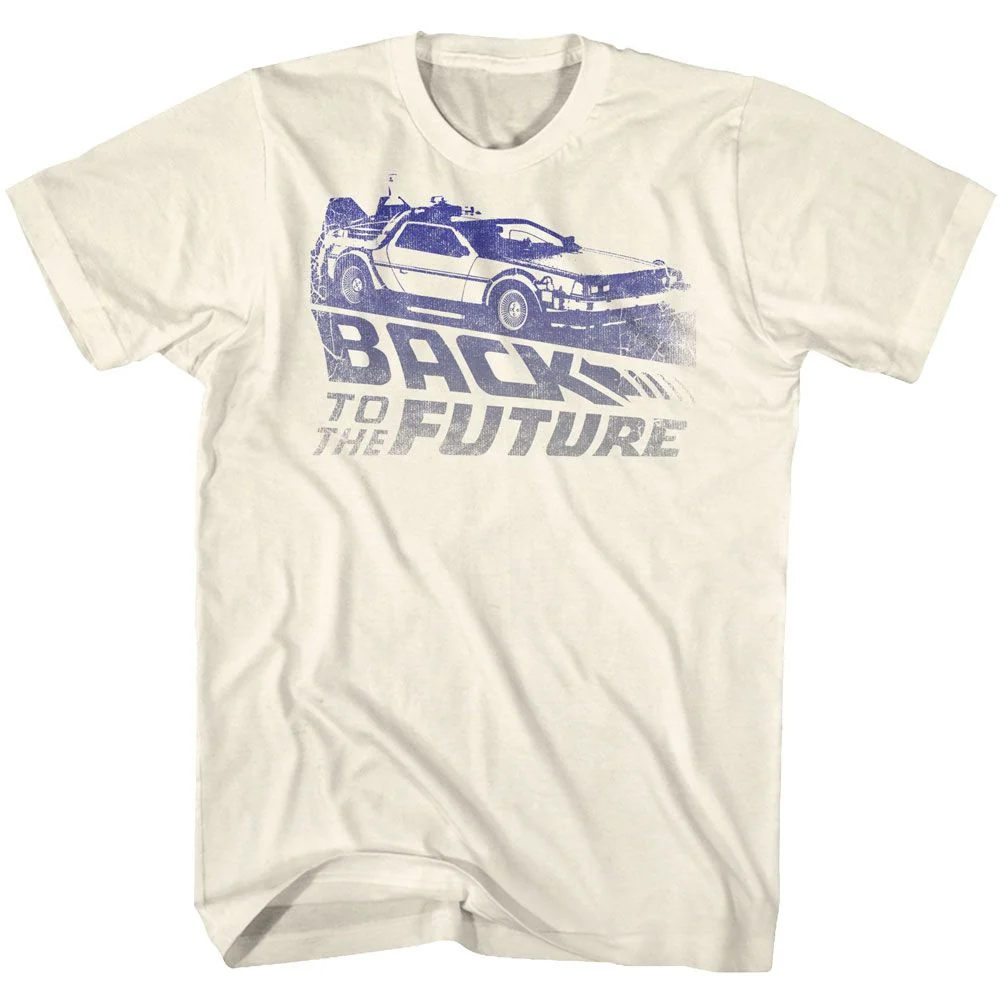 Rockinstone Back To The Future Movie Future Fade Solid Natural Adult T-shirt Size:l