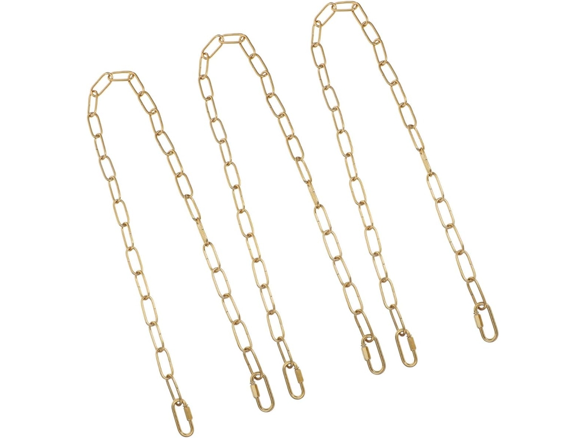 Conjunto De 3 Conectores Corrente Dourada Para Luminárias Pendentes E