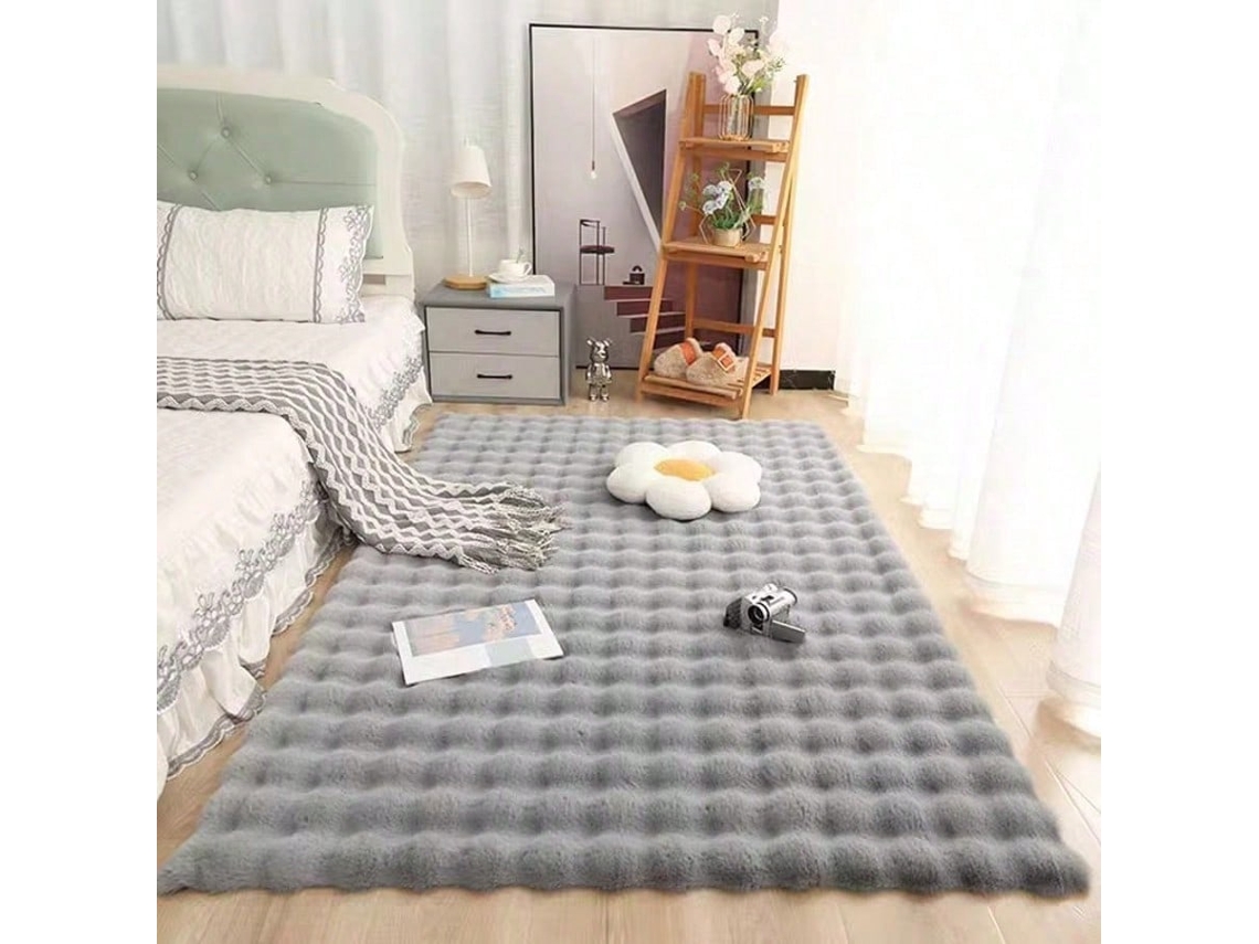Tapete Felpudo Efeito Lã Sintética Sala Quarto Varanda Macio 50x80cm