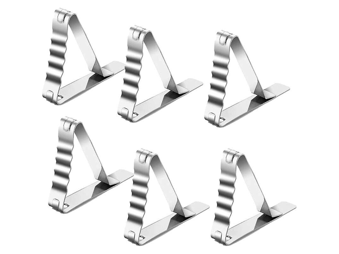 Pinzas para Manteles de Acero Inoxidable, 6 Unidades Antideslizantes, Resistentes À Corrosão, para Exteriores, Piqueniques e Festas