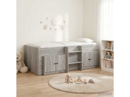 Vidaxl Cama Loft Com Armário Com Armazenamento 3 Unid. Sonoma Cinzento