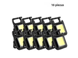 Mini Lanterna Portátil Cob, Lanterna de Chaveiro, 4 Leds, Lanterna de Emergência À Prova D'água MDUG (10 Unidades 200ma)