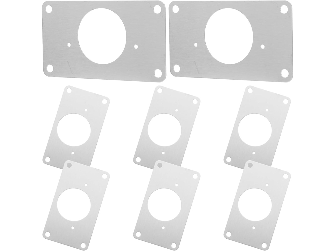 Conjunto De 8 Placas Fixação Dobradiça Em Aço Inoxidável Com Parafusos Montagem Para Segura E Fácil