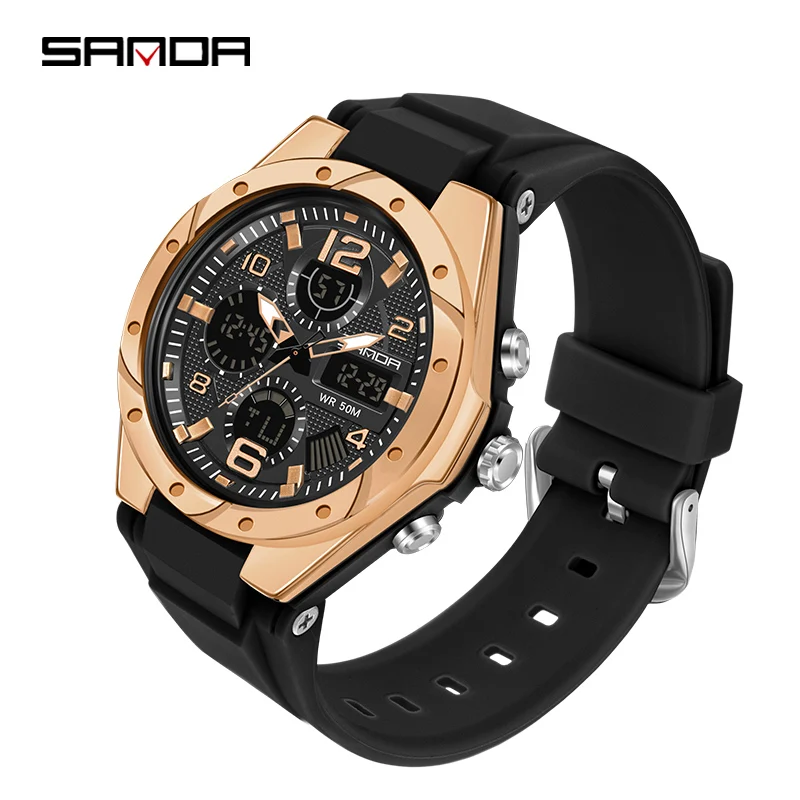 Relógio Esportivo Digital Led Feminino de Luxo MDUG (ouro Rosa)