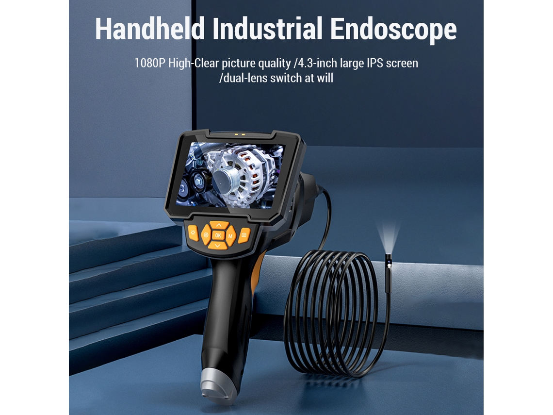 Endoscópio Industrial Portátil Câmera De Inspeção 1080p Com Luz À Prova D'água Ip67