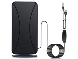 Antena de Tv Digital 1080P Interior Exterior Dvb-T2 5M Hd Tv Antena Global Amplificadores de Sinal Universal Preto