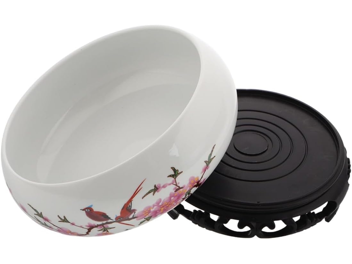 Vaso de Cerâmica Hidropônica Inoomp para Bonsai, com Suporte, Grande, em Porcelana, para Lótus, Lírio d'água, para CHABERLU