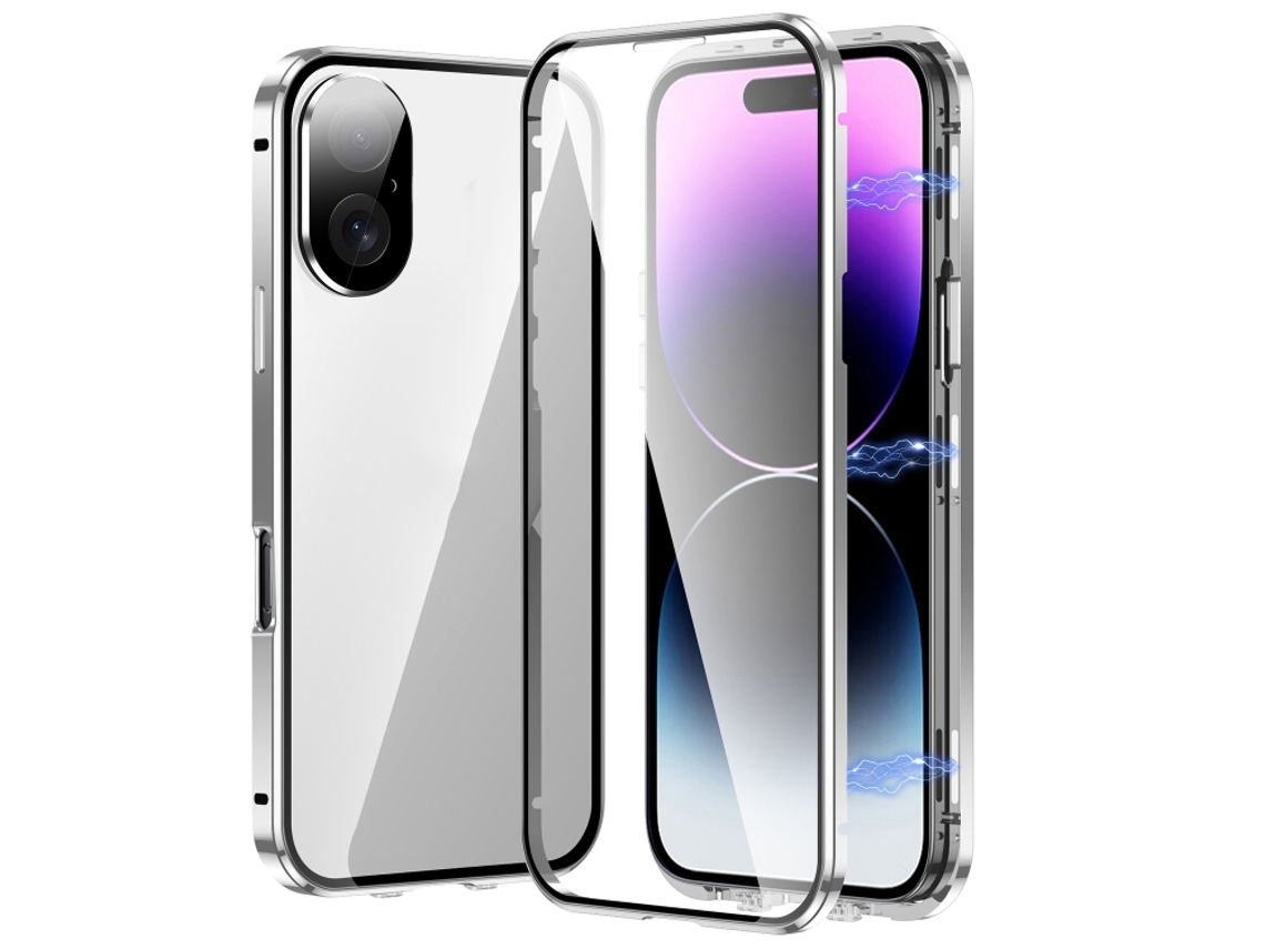 Capa De Vidro Temperado Hd Para Iphone 16 - Fecho Magnético Duplo