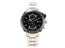 Relógio masculino de quartzo com pulseira de metal ajustável, à prova d'água e moderno.