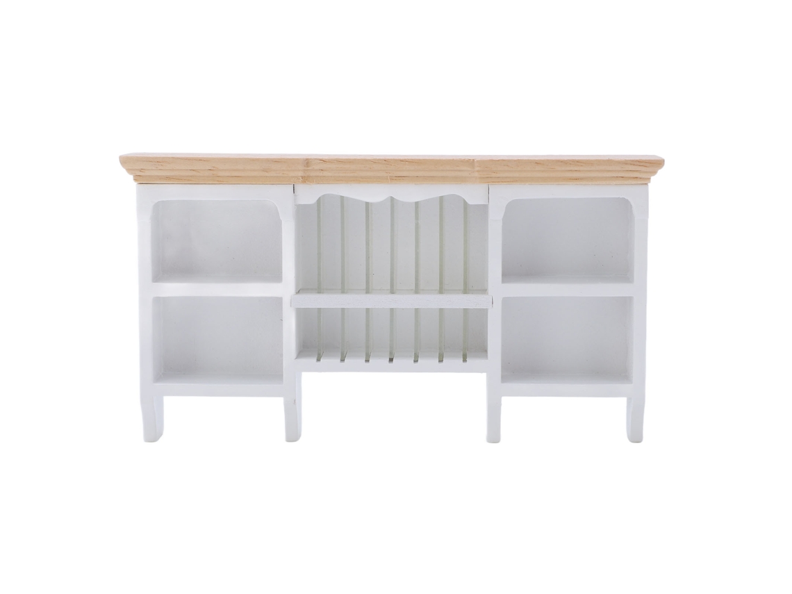 Primerox armário de Armazenamento Miniatura Parede Casa de Bonecas Móveis 1:12 Madeira Bétula Branco