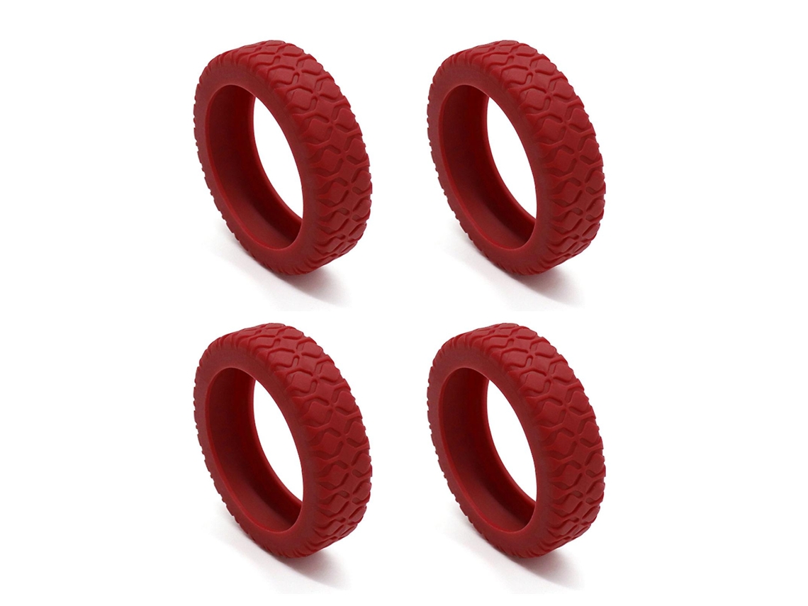 Capas de roda AQUAFORGE, silicone, 4 unidades, vermelhas, para malas de bordo