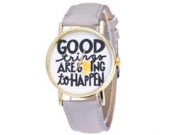 Reloj De Pareja De Cuarzo Con Correa De Cuero Pu Para Hombre Y Mujer Gris Simple
