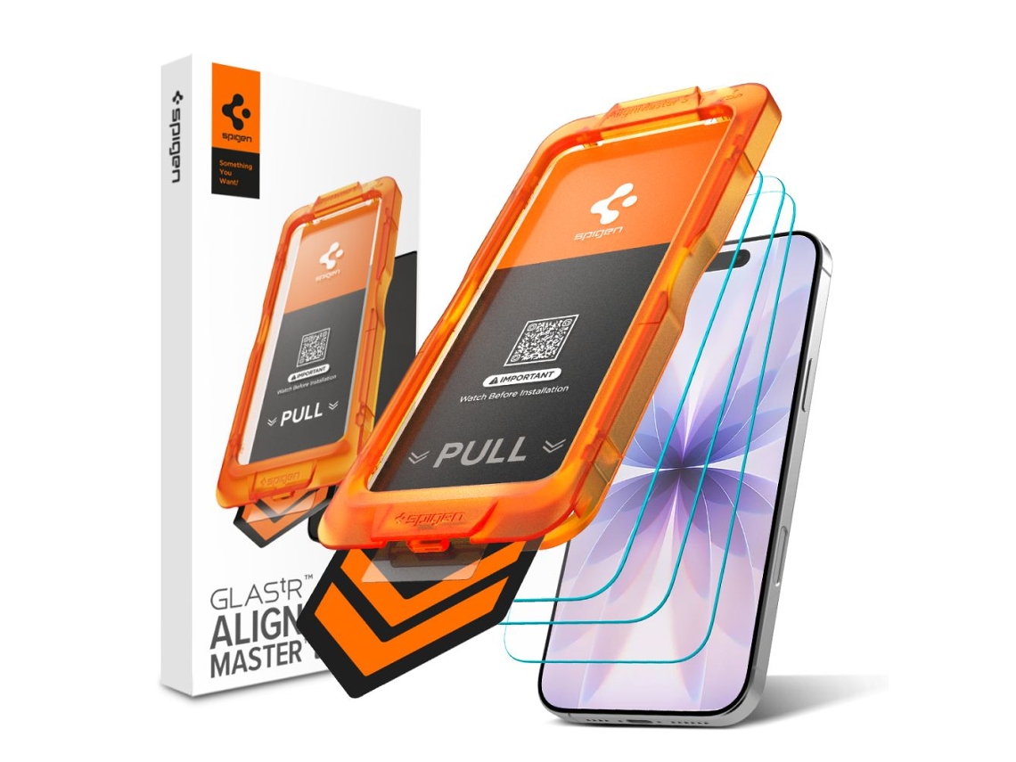 Película De Vidro Temperado Spigen Glass.tr Slim, Pacote Com 3 Unidades Para Iphone 17. Encaixe Perfeito.