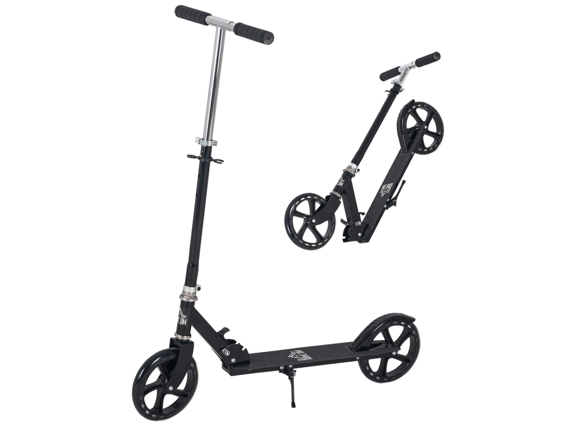 Patinete Dobrável Para Crianças De 7 A 14 Anos, Infantil Com Guidão Ajustável Em 4 Níveis De Altura E Freio, 88x37x75-100 Cm, Preto