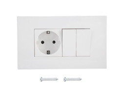 Adaptador De Parede Com Tomada De Saída Única E Dois Interruptores Cor Conforme Fotos (plug Gb)