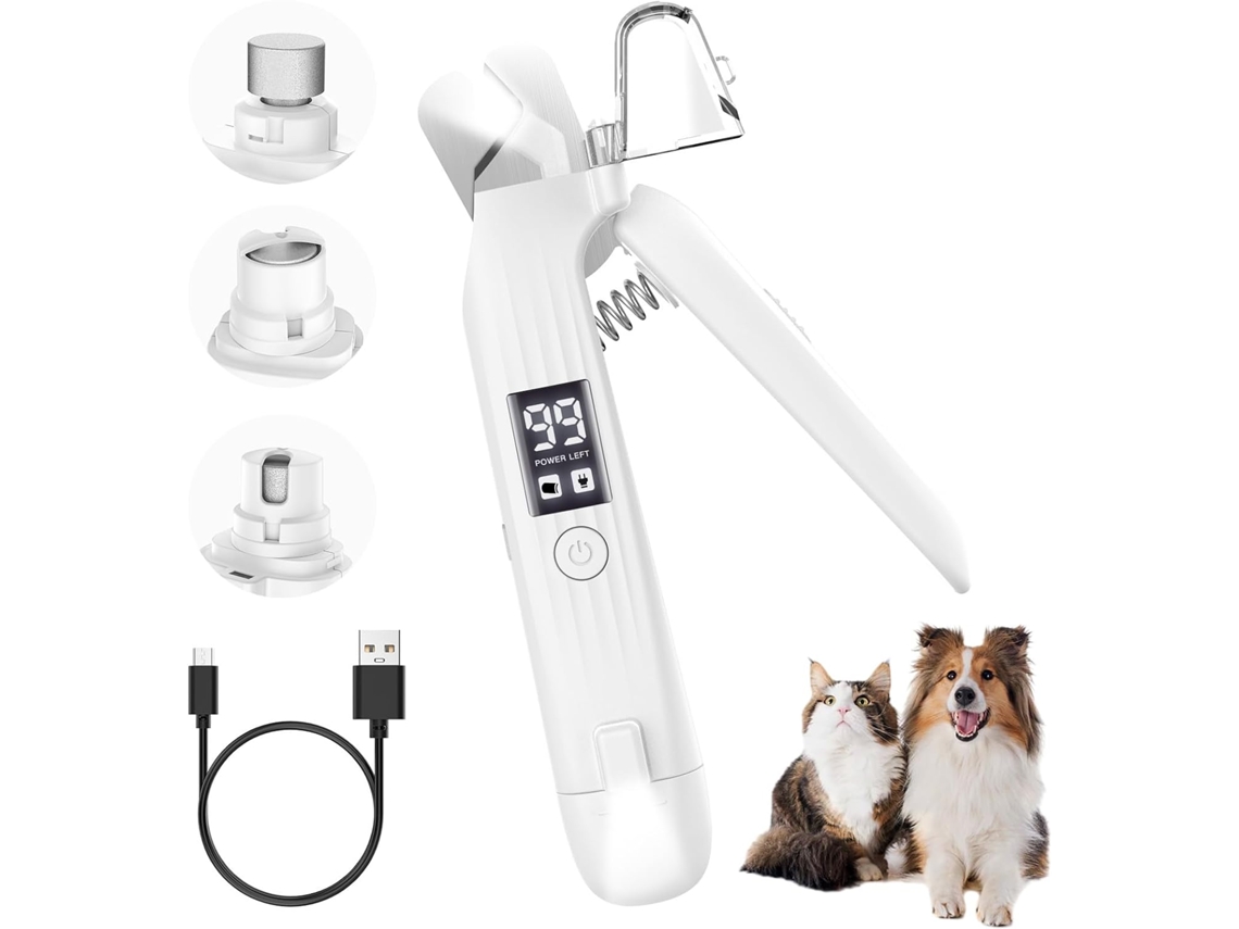Cortador Elétrico Pet Unhas Usb Recarregável Lixa
