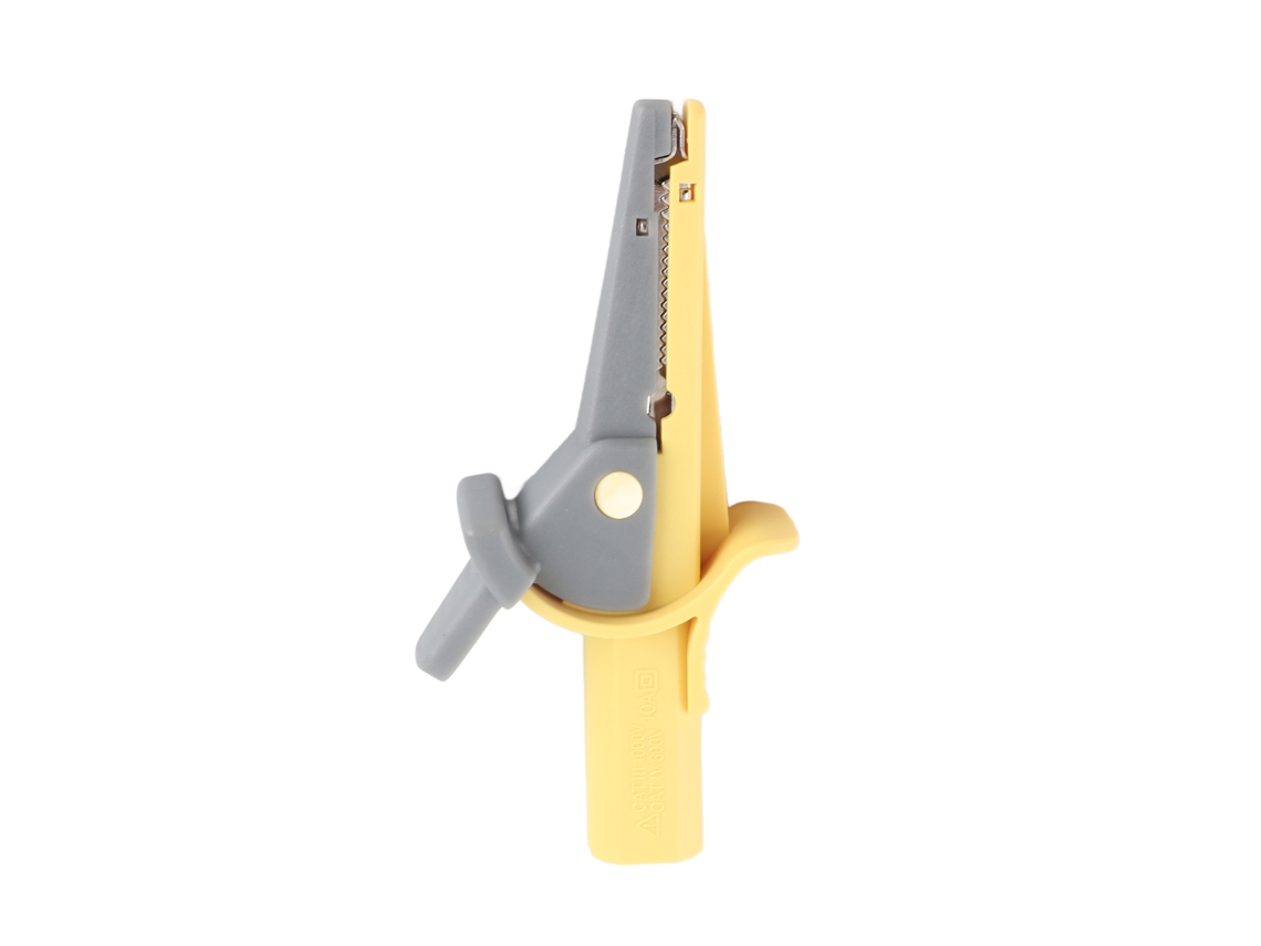 Clamp de Teste Isolado 20mm Soquete Banana 4mm para Carros Caminhões Projetos Elétricos Amarelo