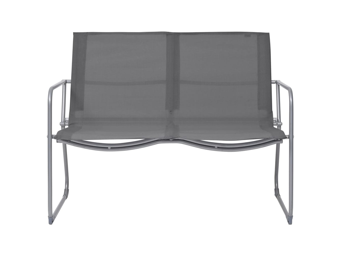 Maison Exclusive - 4 Pcs Conjunto Lounge Para Jardim Tecido E Aço Cinzento