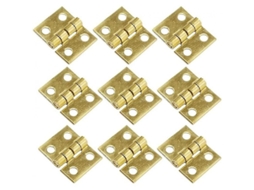 Mini dobradiças de latão para caixa de joias com parafusos, pequenas 10x8mm (50 peças) Go Crz