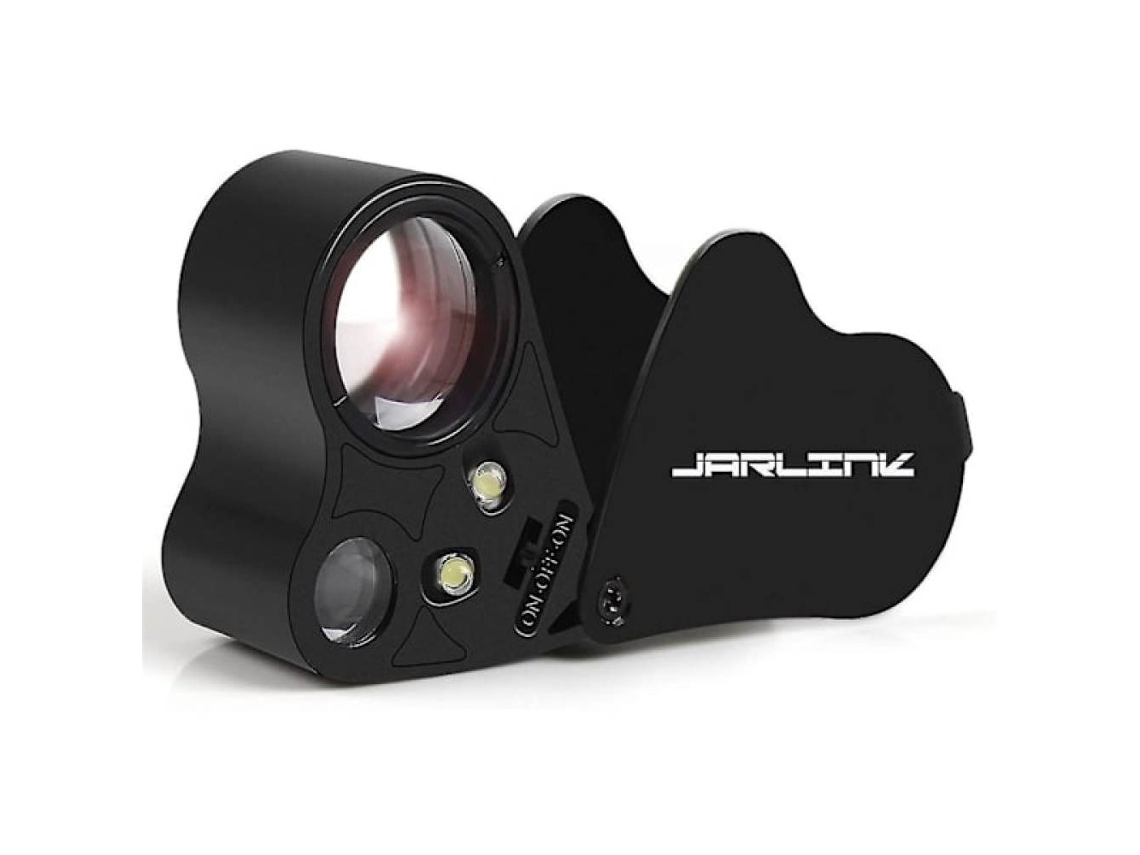 Lupa de Joalheiro Iluminada 30x/60x, Dobrável, com Luz Led Potente para Pedras Preciosas e Joias BRILVIBERA
