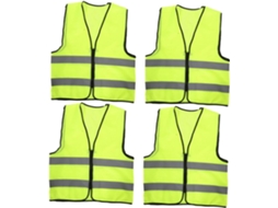 Conjunto De 4 Coletes De Segurança Refletivos Em Malha, Leves Para Trabalhos De Construção E Atividades Ao Ar Livre Conjunto De 4 Colet Gokoco