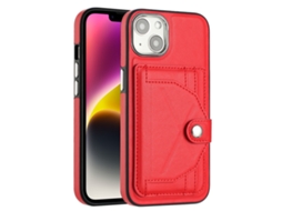 Capa Mobile Phone Cases Shockproof With Card para iPhone 15 Pele Castanho
