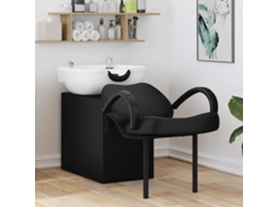 Vidaxl Cadeira De Shampoo Manual Preto E Branco 136 X 60 X 92 Cm Pvc