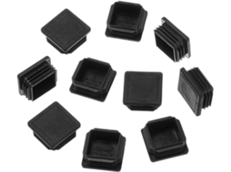 Tampa De Tubo Quadrada Plástico Preta, 10 Unidades, 15 X 60 Mm (20 20