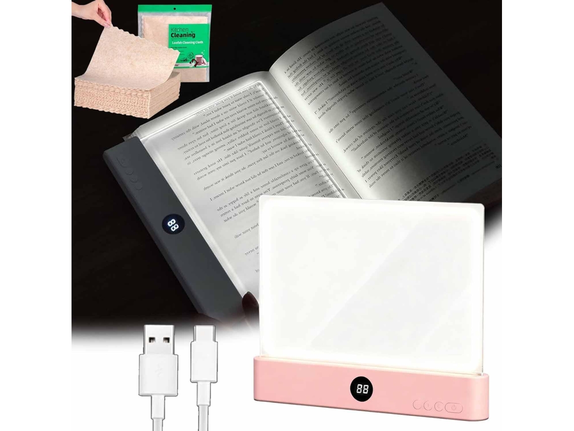 Luz De Leitura Inteligente, Recarregável, Com Led Transparente E