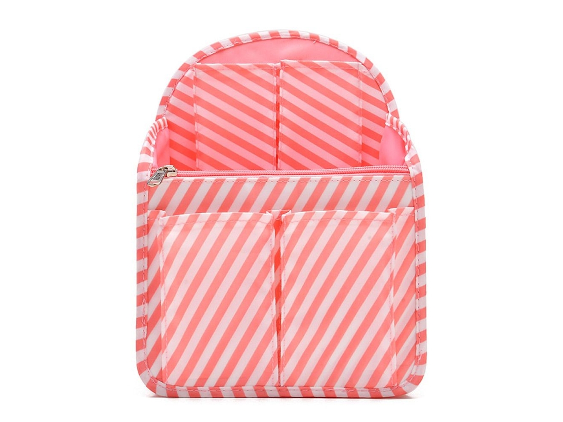 Bolsa Organizadora Interna para Mochila com Listras Rosa BRILVIBERA