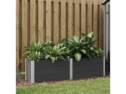 Vidaxl Canteiro De Jardim Elevado Preto 200 X 50 X 54 Cm