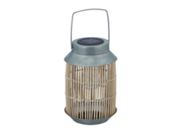 Lanterna Solar De Metal E Rattan Para Jardim Com Led