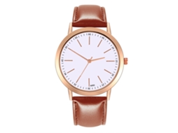 Reloj De Pulsera De Aleación Con Dial Redondo Analógico De Cuarzo Moda Café Claro