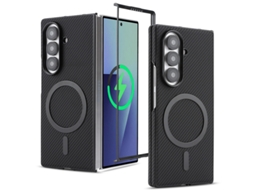 Capa Para Samsung Galaxy Z Fold 7 Magnético Sem Fios Robusta Fino Preto Czhhmart