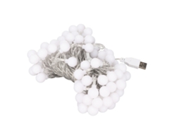 Luzes de Cadeia Mali de Bolas À Prova D'água com Porta Usb Led Branco Quente 10m