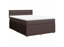Box Spring Bed, Box Spring Beds Vidaxl Marrom Tecido (140 X 190 Cm)
