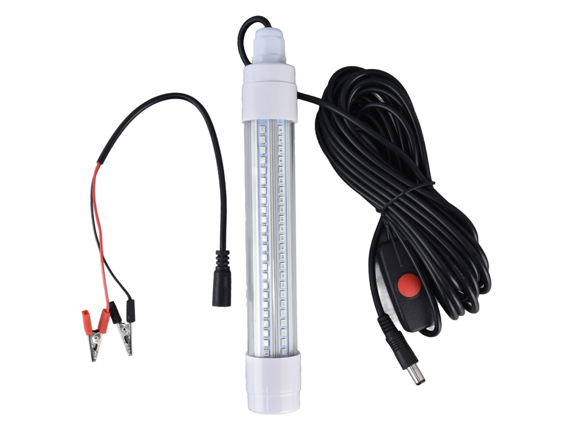 2026 luz Submersível de Pesca 16w Ac12‑36v 1300lm Led para Pesca Noturna, Atração de Peixes, Aquário e Tanque de Peixes Azul