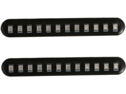 2 Barras De Led, 12 Leds Para Motocicleta, Luz De Posição E Pisca, Montagem Adesiva Em Abs, 2 Peças, Para Uso Na Placa