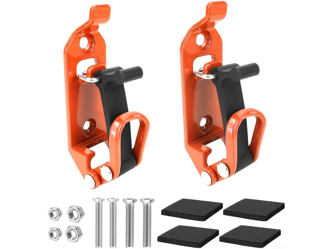 Kit de suporte de ferramentas com liga de zinco com elástico e almofadas grossas para montagem de racks Teto Reboques Laranja