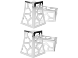 Sewacc Conjunto De 4 Pés Metal Prateados Para Móveis, Mesas De Centro E Armários, Formato Cubo Moderno, Ferro Resistente