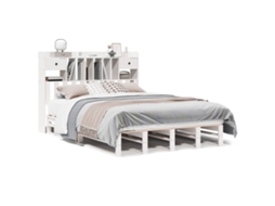 Bookcase Bed, Bookcase Beds Vidaxl Branco Madeira De Pinho (140 X 190 Cm)